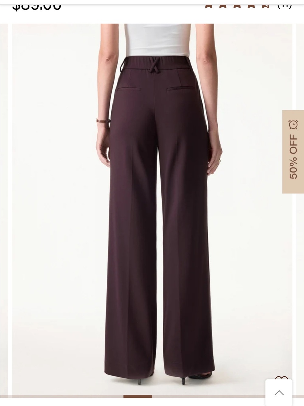Stretchy Flowy High Rise Wide Leg The Success pants - Navy - Picture 4 of 6